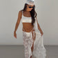 Lace Split Maxi Skirt - Ivory