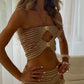 Elora Bronze Shell Cut Out Mini Skirt