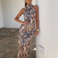 Cavalli Halterneck Maxi Dress - Desert