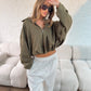 Suede Style Oversized Jacket - Khaki