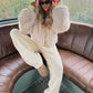 Hooded Knit Tracksuit - Cream