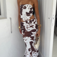 Texas Cow Print Marina Maxi Skirt