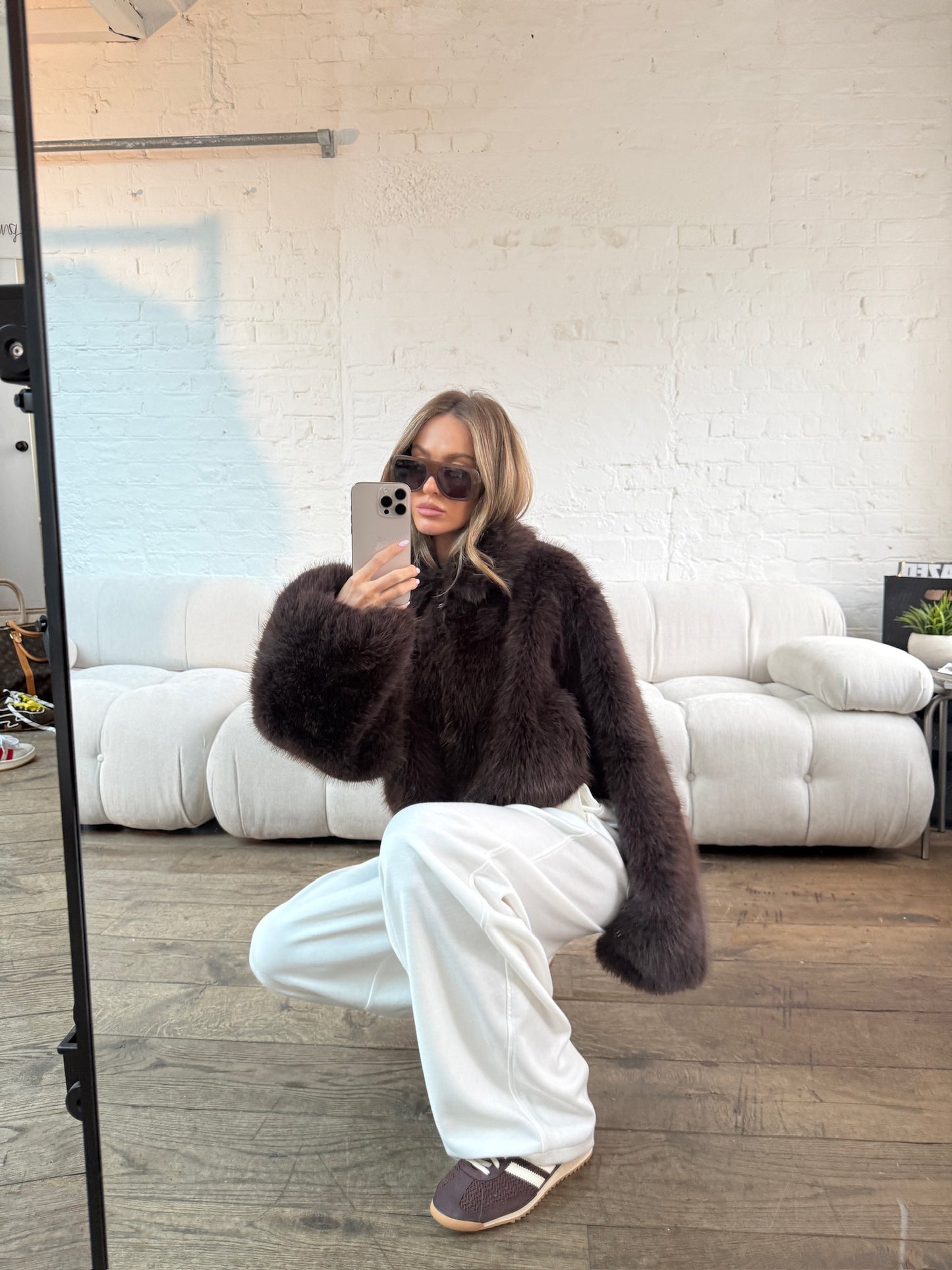 Barrel Leg Relaxed Joggers - White