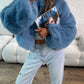 Faux Fur Jacket - Blue