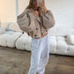 Balloon Sleeve Cropped Trench Jacket - Cream