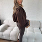 Balloon Sleeve Cropped Trench Jacket - Brown