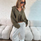 Suede Style Oversized Jacket - Khaki