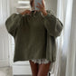 Oversized Knit Jumper - Olive