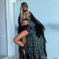 Cello Maxi Kimono/Shorts Co-Ord - Black Lace