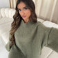 Oversized Knit Jumper - Olive