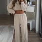 Waffle Lounge Set Tracksuit - Stone