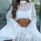 Fleur Ruffle Sleeve Frill Shorts Co-Ord - Ivory
