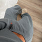 Soft Touch Ribbed Lounge Set Tracksuit - Grey