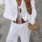 Cali Trouser Set - Ivory Cheesecloth