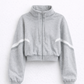 Contrast Funnel Neck Jacket - Grey