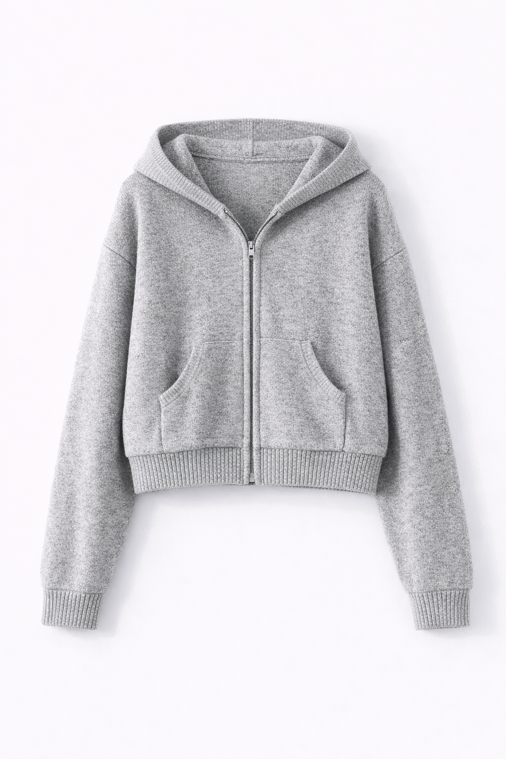 Hooded Knit Tracksuit - Grey