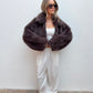 Faux Fur Jacket - Brown