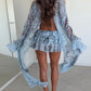 Rhode Ruffle Shorts/Cape Co-Ord - Blue