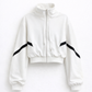 Contrast Funnel Neck Jacket - White