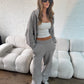 Hooded Knit Tracksuit - Grey